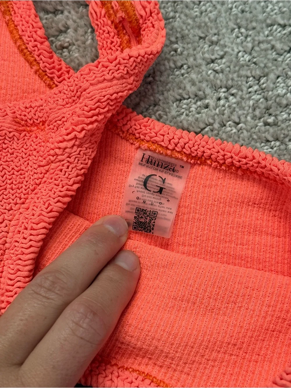 Hunza G One-Shoulder Bikini in Orange